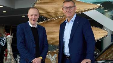 Peugeot's CEO Alain Favey with our own Phil McNamara