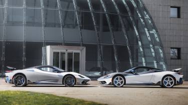 Pininfarina Battista Reversario and Anniversario facing each other