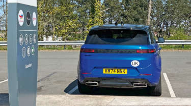 Range Rover Sport P550e Autobiography long-term - rear end in service station