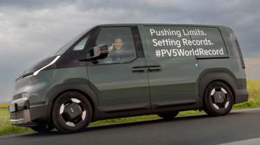 Kia PV5 record-breaking - front angled