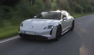 Porsche Taycan Turbo S Sport Turismo with E-Shift - front tracking