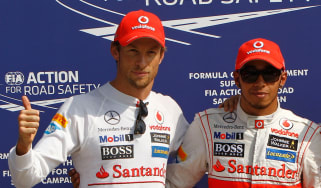 Jenson Button and Lewis Hamilton at Monza 2012
