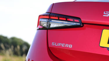 New Skoda Superb UK drive - rear tail lights 