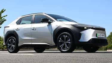 Electric car charging mega test - Toyota front angled