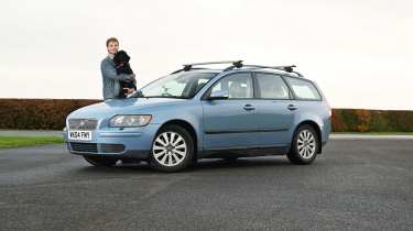 Auto Express deputy art director George Vedmore and his Volvo V50