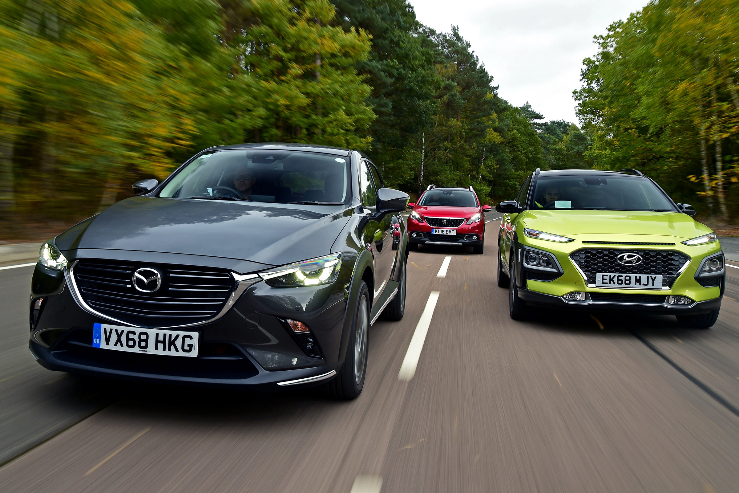 Mazda Cx 3 Vs Hyundai Kona Vs Peugeot 08 Auto Express