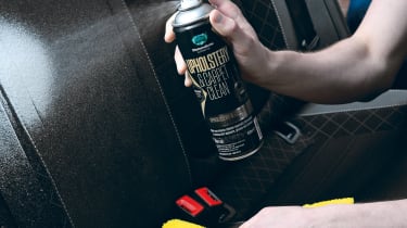 Car upholstery cleaner testing
