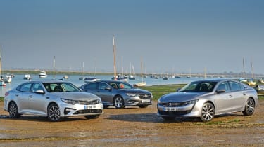 Peugeot 508 Fastback vs Kia Optima vs Vauxhall Insignia 