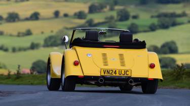 Morgan Plus Four - rear cornering 