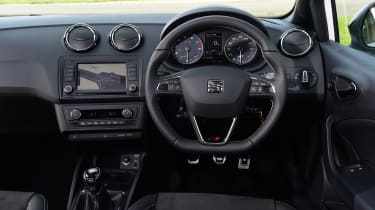 SEAT Ibiza Cupra vs VW Polo GTI - Ibiza interior