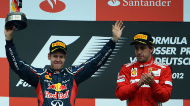 Sebastian Vettel on the podium