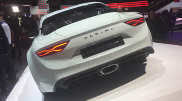 Alpine A110 Geneva show - rear white