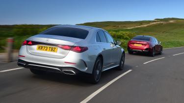 BMW 5 Series and Mercedes E-Class - rear tracking