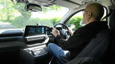 Auto Express senior test editor Dean Gibson driving the Volkswagen Transporter Sportline