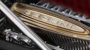 Pagani Utopia Roadster - Pagani badging in the engine bay