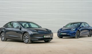 Tesla Model 3 - new and old Model 3 side by side