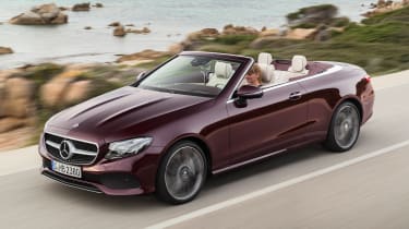 Mercedes E-Class Cabriolet 2017 - burgundy front tracking