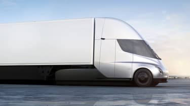 Tesla lorry - electric truck revealed - grey side