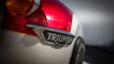 Triumph Bonneville T120 review - badge Triumph