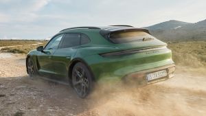 Porsche Taycan Cross Turismo - green rear off-road