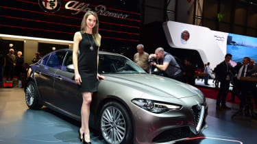 Alfa Romeo Giulia - Geneva show front silver