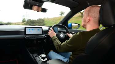 Auto Express chief reviewer Alex Ingram driving the MG3