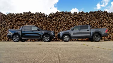 Ford ranger and Toyota Hilux - face-to-face static