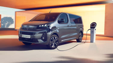 2023 Peugeot E-Traveller plugged into charger