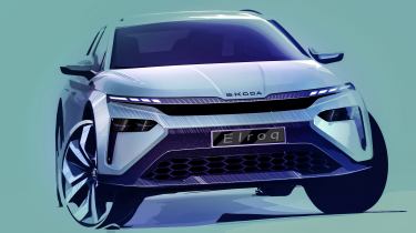 Skoda Elroq sketch tease - front 