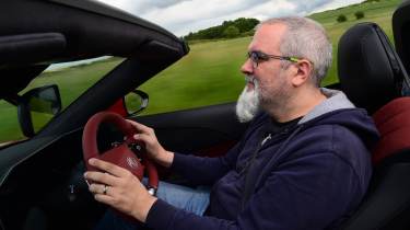 Dean Gibson driving the MG Cyberster in the UK