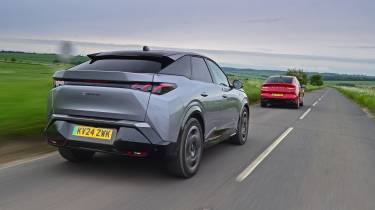 Peugeot E-3008 and Skoda Enyaq Coupe - rear tracking