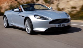 Aston Martin Virage Volante convertible front tracking