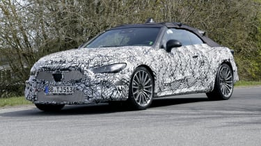 Mercedes CLE spy shot front 3/4 driving