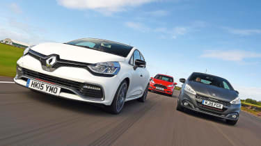 Renault Clio RS 220 Trophy vs Peugeot 208 GTi and Ford Fiesta ST