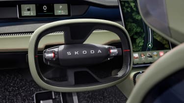 Skoda Vision 7S - studio steering wheel