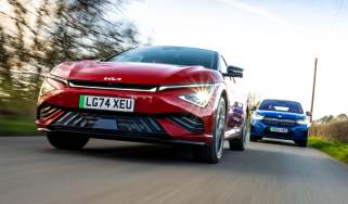 Kia EV6 and Skoda Enyaq Coupe - front tracking