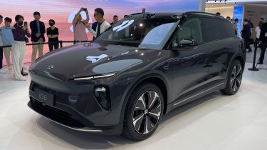 Nio ES6 on static show stand - front