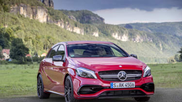 Mercedes-AMG A45 2015 red front quarter