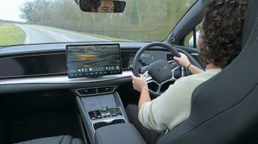 Auto Express news editor Jordan Katsianis driving the BYD Sealion 7f
