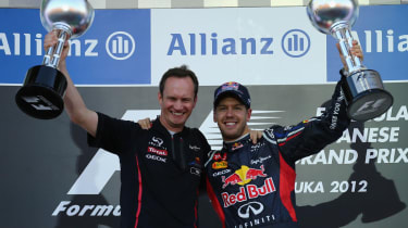 Red Bull head of Car Engineering, Paul Monaghan, and Sebastian Vettel