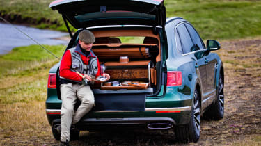 Bentley Mulliner Fishing kit man in boot far