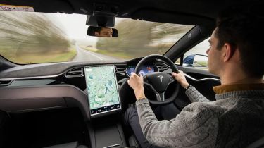 Tesla Model S - interior driving