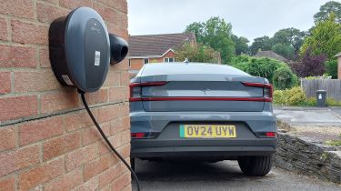 Polestar 2 connected to a Pod Point SOLO S3 wallbox charger