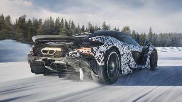 McLaren W1 winter testing - rear tracking shot 