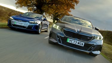 BMW i5 and Audi e-tron GT - front tracking