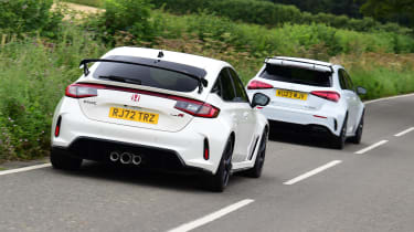 Mercedes-AMG A45 S and Honda Civic Type R - rear tracking