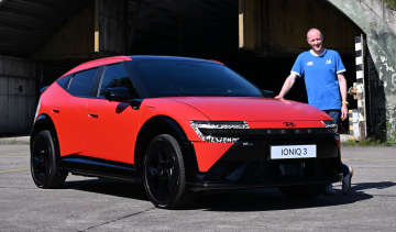 Phil McNamara with the Hyundai Ioniq 3 prototype