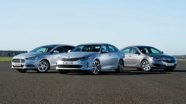 Kia Optima vs Ford Mondeo vs Vauxhall Insignia - header