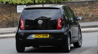 VW up! Black rear cornering