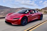 2019 Tesla Roadster tracking on road